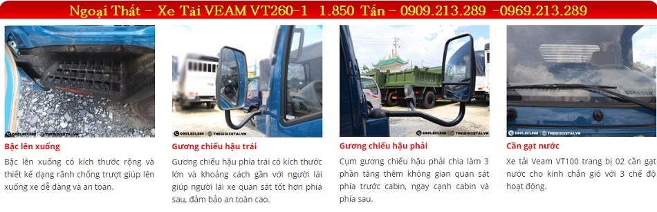 Xe VEAM VT260-1 1.85 Tấn | Xe VEAM VT260-1 Thùng Lững | Xe Tải VEAM VT260-1 Thùng Bạt | VEAM VT260-1 Thùng Kín |